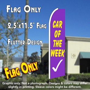CAR OF THE WEEK (Purple) Flutter Feather Banner Flag (11.5 x 2.5 Feet)