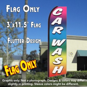 CAR WASH (Multi-colored) Flutter Feather Banner Flag (11.5 x 3 Feet)
