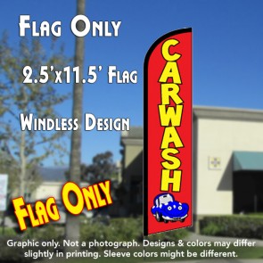 CAR WASH (Red) Windless Feather Banner Flag (2.5 x 11.5 Feet)
