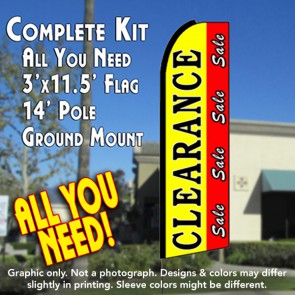 Clearance Sale Flutter Feather Banner Flag Kit (Flag, Pole, & Ground Mt)