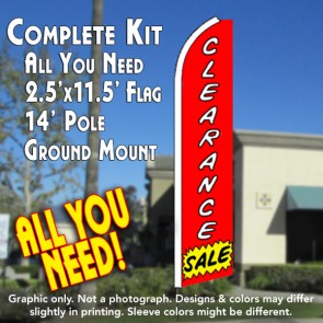 CLEARANCE SALE Flutter Feather Banner Flag Kit (Flag, Pole, & Ground Mt)