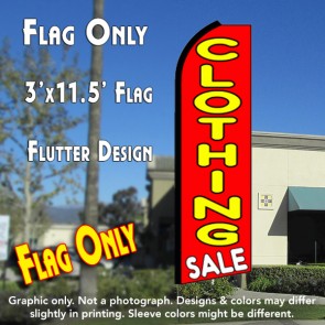CLOTHING SALE (Red) Flutter Feather Banner Flag (11.5 x 3 Feet)