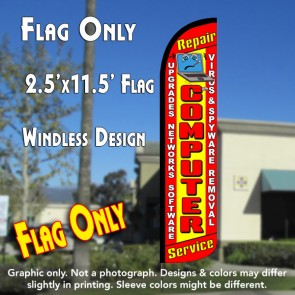 COMPUTER REPAIR (Red/Yellow) Flutter Feather Banner Flag (11.5 x 3 Feet)