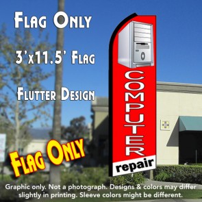 COMPUTER REPAIR (Tower) Flutter Feather Banner Flag (11.5 x 3 Feet)