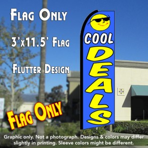 COOL DEALS (Blue) Flutter Feather Banner Flag (11.5 x 3 Feet)