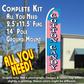 COTTON CANDY (Striped) Flutter Feather Banner Flag Kit (Flag, Pole, & Ground Mt)