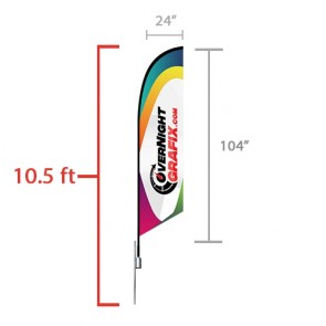 Custom Feather Flag Angled (medium) 10.5 ft tall