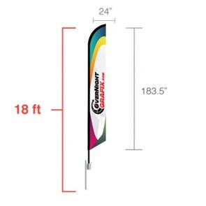Custom Feather Flag Angled (x-large) 18 ft tall