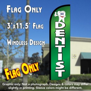 Dentist Windless Polyknit Feather Flag (3 x 11.5 feet)