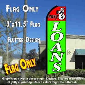 EASY LOANS (RED/GREEN) Flutter Feather Banner Flag (11.5 x 3 Feet)