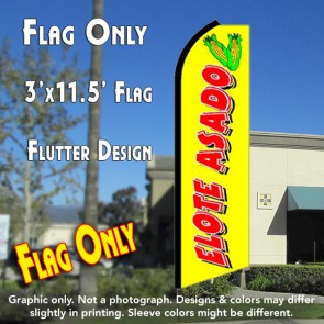 ELOTE ASADO Flutter Feather Banner Flag (11.5 x 3 Feet)