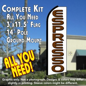 ESPRESSO Flutter Feather Banner Flag Kit (Flag, Pole, & Ground Mt)
