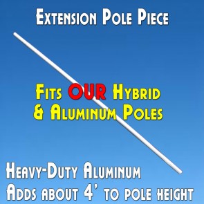 Extension Pole piece for feather flags
