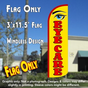 Eye Care (Yellow/Red) Windless Polyknit Feather Flag (3 x 11.5 feet)