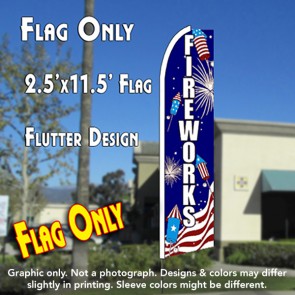 FIREWORKS (Sparklers) Flutter Feather Banner Flag (11.5 x 2.5 Feet)