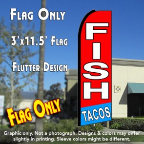 fish tacos red flutter feather banner flag