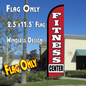 FITNESS CENTER Windless Polyknit Feather Flag (2.5 x 11.5 feet)