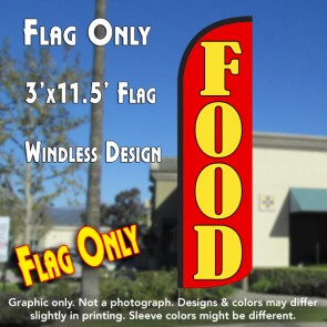 Food Windless Polyknit Feather Flag (3 x 11.5 feet)