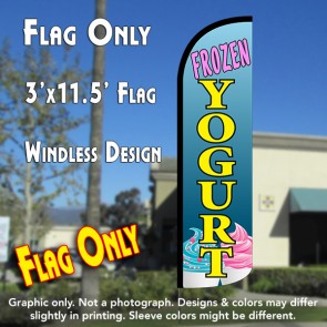 Frozen Yogurt (Blue) Windless Polyknit Feather Flag (3 x 11.5 feet)