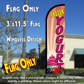 Frozen Yogurt Windless Polyknit Feather Flag (3 x 11.5 feet)
