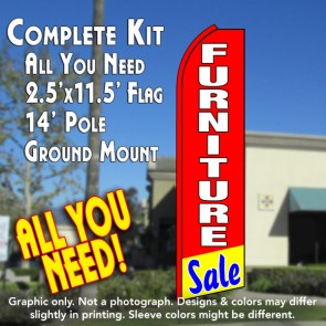 FURNITURE Sale (Red/Yellow) Flutter Feather Banner Flag Kit (Flag, Pole, & Ground Mt)