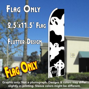GHOSTS (Halloween) Flutter Feather Banner Flag (11.5 x 2.5 Feet)