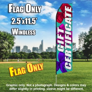 Gift Certificate (Blue/Bows) Econo Feather Banner Flag