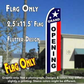 GRAND OPENING (Patriotic) Flutter Polyknit Feather Flag (11.5 x 2.5 feet)