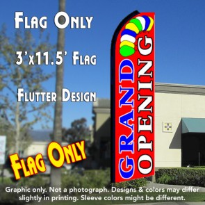 GRAND OPENING (Red) Flutter Feather Banner Flag (11.5 x 3 Feet)
