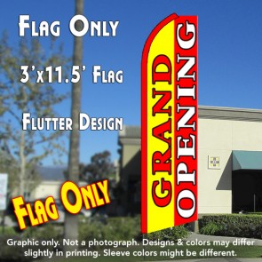 GRAND OPENING (Yellow/Red) Flutter Feather Banner Flag (11.5 x 3 Feet)