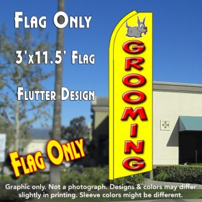 GROOMING (Yellow) Flutter Feather Banner Flag (11.5 x 3 Feet)