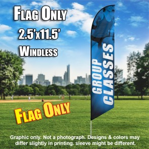 Group Classes Women Fitness (Blue/White) Windless Feather Flag