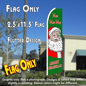HO HO HO (Merry Christmas) Flutter Feather Banner Flag (11.5 x 2.5 Feet)