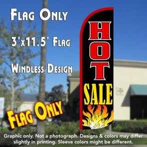 Hot Sale (Black/Red) Windless Polyknit Feather Flag (3 x 11.5 feet)