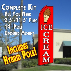 2 two ICE CREAM pk/wh 15 WINDLESS SWOOPER FLAGS KIT 