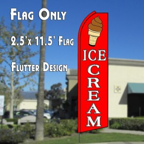 ICE CREAM (RED/WHITE) WINDLESS ADVERTISING FLAG