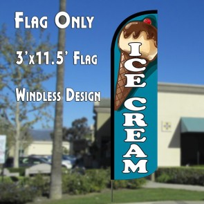 ICE CREAM (TEAL) WINDLESS ADVERTISING FLAG