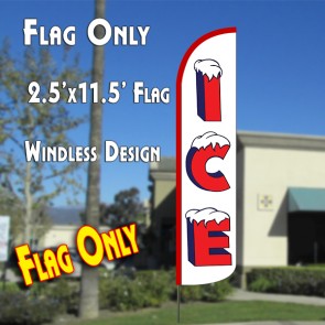 ICE (WHITE/RED) WINDLESS ADVERTISING FLAG