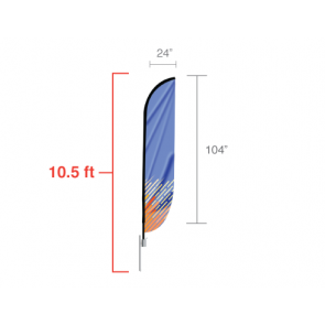 Custom Feather Convex Flag (Medium) 10.5ft tall