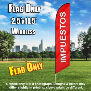 IMPUESTOS (Red/Yellow) Flutter Feather Banner Flag