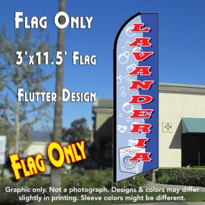 LAVANDERIA (Blue) Flutter Feather Banner Flag (11.5 x 3 Feet)