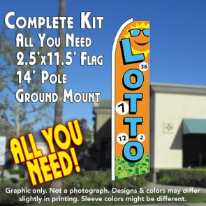 LOTTO Flutter Feather Banner Flag Kit (Flag, Pole, & Ground Mt)