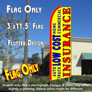 LOW COST INSURANCE (Yellow) Flutter Feather Banner Flag