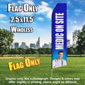 Medic on Site (Blue/White) Econo Feather Banner Flag