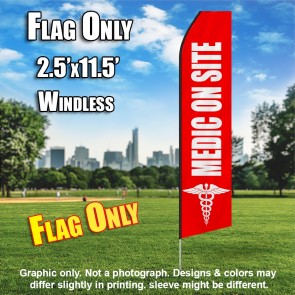 Medic on Site (Red/White) Econo Feather Banner Flag