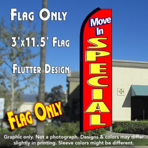 MOVE IN SPECIAL (Red) Flutter Feather Banner Flag (11.5 x 3 Feet)