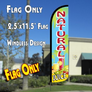 NATURAL JUICE Windless Polyknit Feather Flag (2.5 x 11.5 feet)