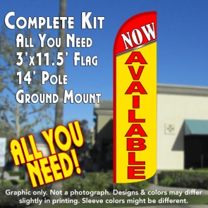 Now Available (Red/Yellow) Windless Feather Banner Flag Kit (Flag, Pole, & Ground Mt)