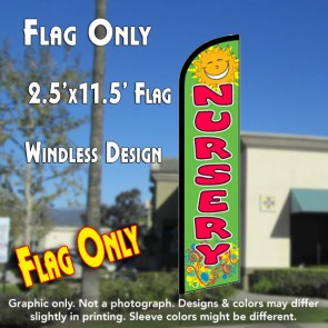 NURSERY Windless Feather Banner Flag (2.5 x 11.5 Feet)