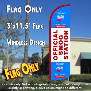 Official Smog Station Windless Polyknit Feather Flag (3 x 11.5 feet)